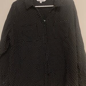 Emily Daniel’s‎ Black Polka Dot Button Up Long Sleeve Shirt